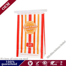 Food Grade Customized Resealable Square Bottom Popcorn Kraft Paper Food Bags Cookie Bread Bags